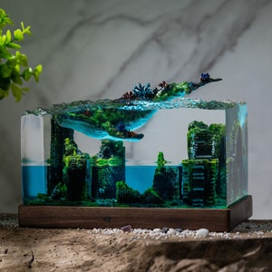 Mystery Ocean Resin Lamp, Resin Epoxy Lamp, Desk Lamp, Table Lamp, Custom Night Light Epoxy Lamp, Home Decor,  Resin Dioramas Unique Gift