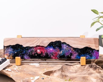 GALAXYSPACE Artisan Wrist Rest, Resin Keyboard Wrist Rest, Custom Wooden Resin Wrist Rest, Custom Keyboard Wrist Rest, Handmade Gift