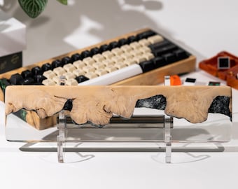 Transperant Wooden Wrist Rest, Resin Keyboard Wrist Rest, Custom Wooden Resin Wrist Rest, Custom Keyboard Wrist Rest, Handmade Gift