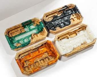 Wood Resin Keycap Storage, Custom Keycap Holder, Artisan Keycap Storage Box, Gift for Keycapholic, Handmade Gift for Boyfriend
