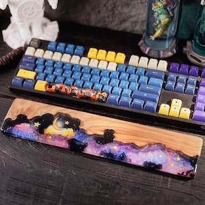 GALAXYSPACE Artisan Wrist Rest, Resin Keyboard Wrist Rest, Custom Wooden Resin Wrist Rest, Custom Keyboard Wrist Rest, Handmade Gift