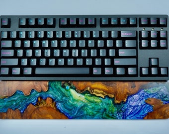 Wooden Wrist Rest, Wood Mechanical Keyboard Case Custom Wooden Resin Wrist Rest Custom Keyboard Wrist Rest for Mechanical Keyboard