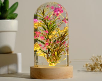 BABY FLOWERS Night Light, Flower Epoxy Resin Night light, Unique Gifts For Her, Flower Bedside Lamp, Aesthetic Decoration Lights