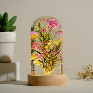 BABY FLOWERS Night Light, Flower Epoxy Resin Night light, Flower Lamp, Unique Gifts For Her, Flower Bedside Lamp, Aesthetic Decoration Light