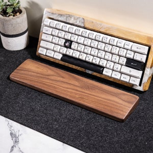 Poggiapolsi minimalista in legno, custodia per tastiera meccanica in legno Poggiapolsi personalizzato in resina di legno Poggiapolsi personalizzato per tastiera meccanica