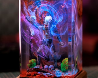 Custom Animal Resin Lamp, Epoxy Resin Lamp, Custom Night Light, Table Lamp, Custom Wood Desk Lamp, Handcrafted Gifts For Him