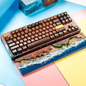 The Far Beach Artisan Wrist Rest, Resin Keyboard Wrist Rest, Custom Wooden Resin Wrist Rest, Custom Keyboard Wrist Rest, Handmade Gift