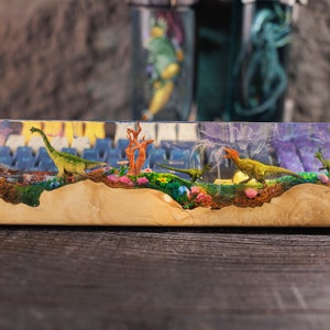 Dino.saurs Artisan Wrist Rest, Custom Wooden Resin Wrist Rest, Custom Keyboard Wrist Rest, Handmade Gift