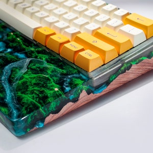 Mystery Forest Artisan Wrist Rest, Resin Keyboard Wrist Rest, Custom Wooden Resin Wrist Rest, Custom Keyboard Wrist Rest, Handmade Gift