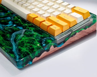 Mystery Forest Artisan Wrist Rest, Resin Keyboard Wrist Rest, Custom Wooden Resin Wrist Rest, Custom Keyboard Wrist Rest, Handmade Gift