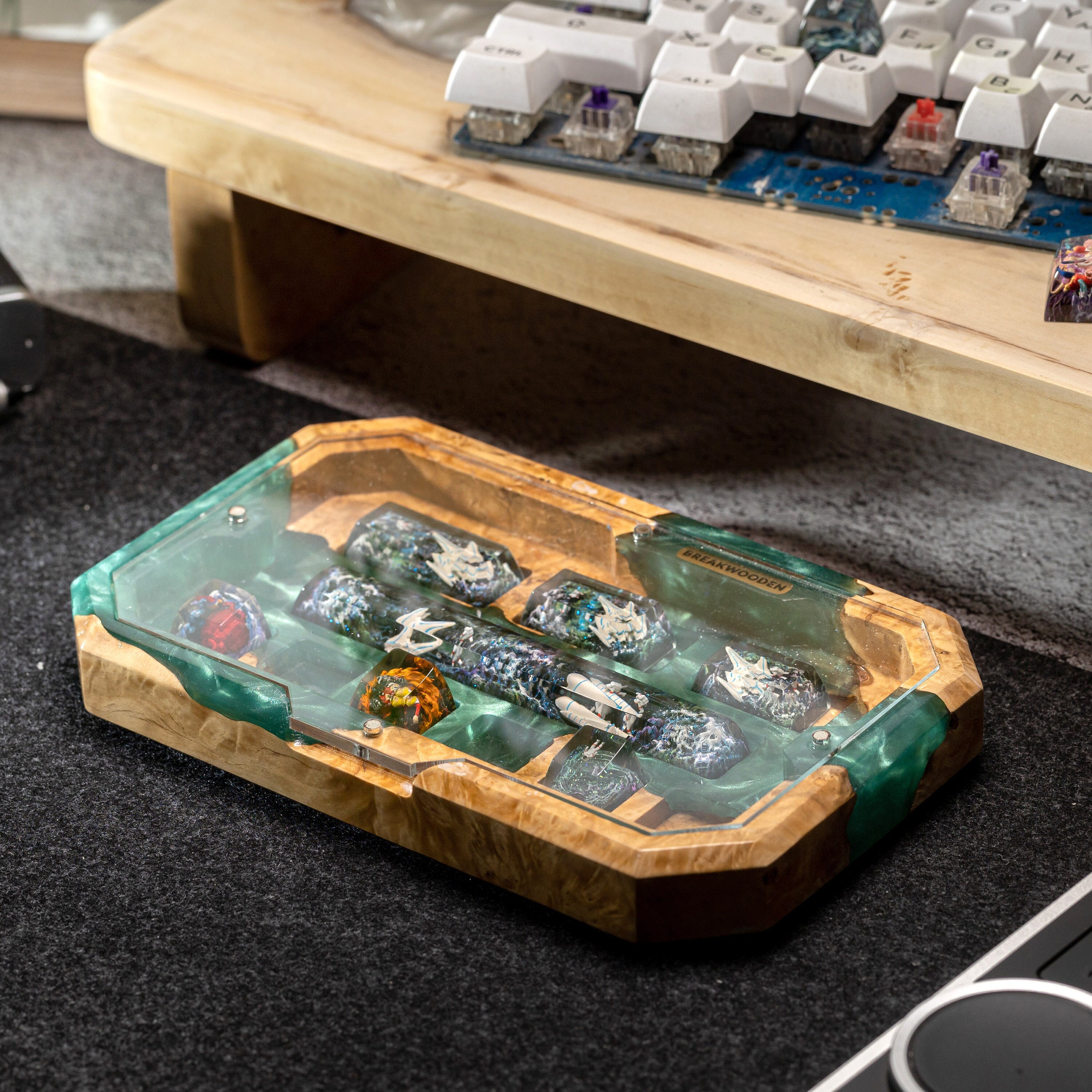 Keycap Case Wood Resin Keycap Storage, Custom Keycap Holder, Artisan Keycap Storage ...