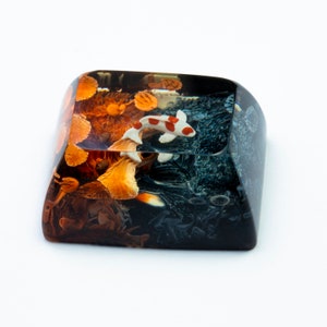 Black Orange Koi Artisan Keycap Custom Keycaps Koi Fish Resin Keycap ...