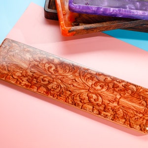 RENAISSANCE Artisan Wrist Rest, Resin Keyboard Wrist Rest, Custom Wooden Resin Wrist Rest, Custom Keyboard Wrist Rest, Handmade Gift