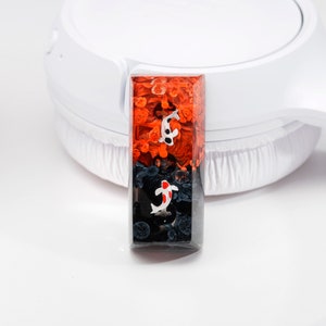 Black Orange Koi Artisan Keycap, Custom Keycaps, Koi Fish Resin Keycap ...