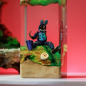 CREEPY BUNNY Resin Lamp, Mystery Resin Epoxy Lamp, Desk Lamp, Custom Night Light, Table Lamp for Christmas Gifts, Personalized Gift for Her