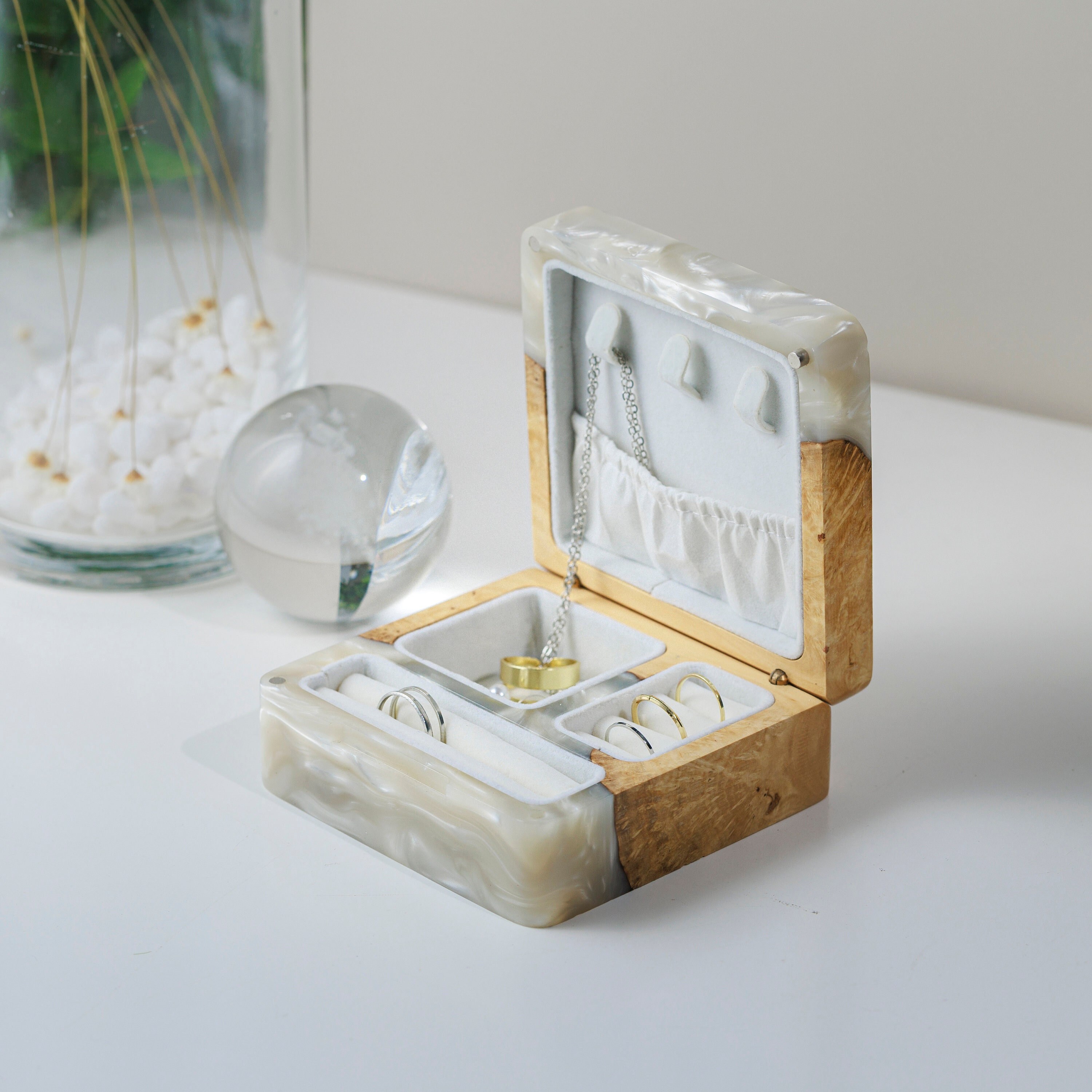 ELEGANT JEWELRY BOX for Women, Custom Engraved Jewelry Box, Bridesmaid ...