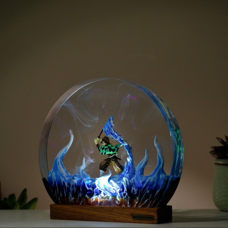 SWORDMAN Resin Lamp, Custom Anime Diorama Night Light, Personalized Diorama Kit Gift For Him, Christmas Gifts for Home Decor image 9