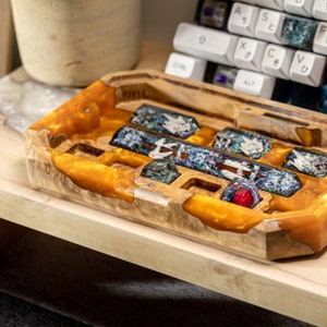 Wood Resin Keycap Storage, Custom Keycap Holder, Artisan Keycap Storage Box, Gift for Keycapholic