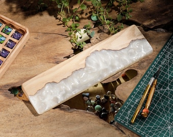 Pearl Artisan Wrist Rest, Resin Keyboard Wrist Rest, Custom Wooden Resin Wrist Rest, Custom Keyboard Wrist Rest, Handmade Gift