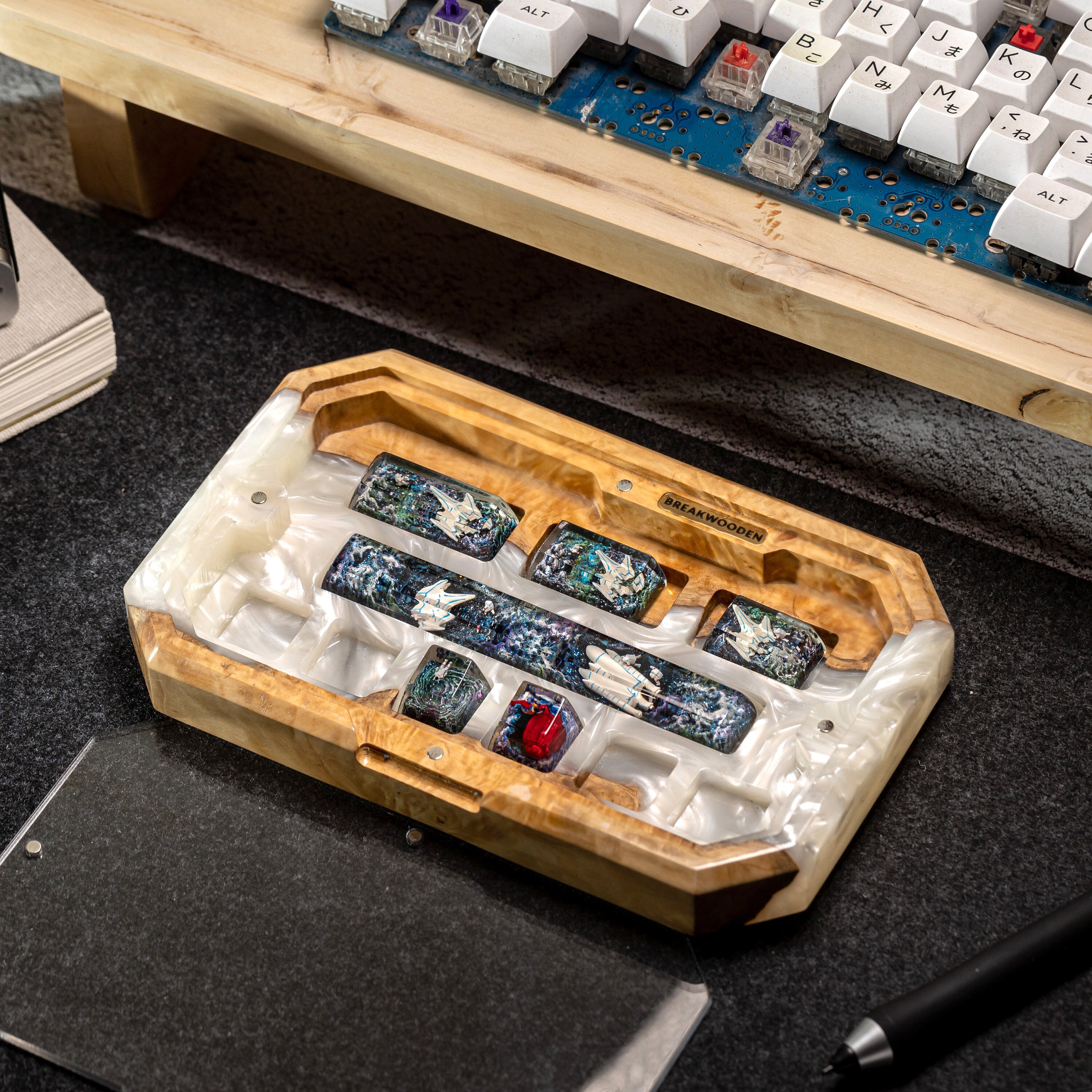 Keycap Storage Case Wood Resin Keycap Storage, Custom Keycap Holder, Artisan Keycap Storage ...