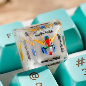 Gundam Head Artisan Keycaps, Artisan Keycap, Anime Custom Keycaps, Custom Mechanical Keycaps, Cherry MX Keycaps