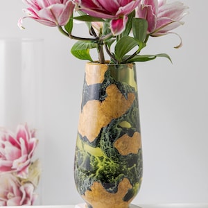 Flower Vase Wood Resin Epoxy, Custom Handmade Vase Epoxy Flower Decor, Vase Art Home Decor, Modern Rustic Home Decor, Father&#39;s Day