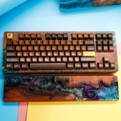GALAXYSPACE Artisan Wrist Rest, Resin Keyboard Wrist Rest, Custom Wooden Resin Wrist Rest, Custom Keyboard Wrist Rest, Handmade Gift