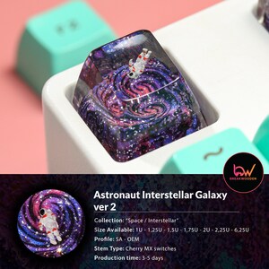 Astronaut Resin Artisan Keycap, Galaxy Spacebar Keycaps, Interstellar ...