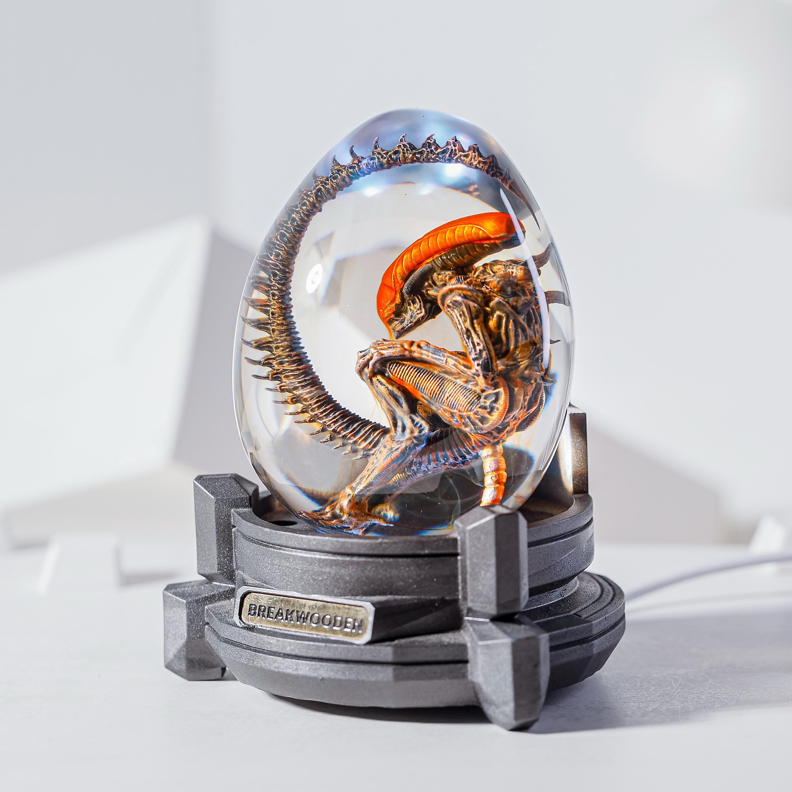 Custom Alien Creature Resin Lamp Wood, Alien Epoxy Lamp, Sci-fi