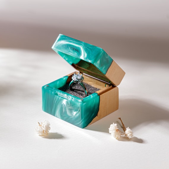 Engagement Custom Ring Box Resin Wood Engagement Ring Box Ring Bearer Proposal Box Ring Box Proposal Unique Meaningful Gift for Bridal