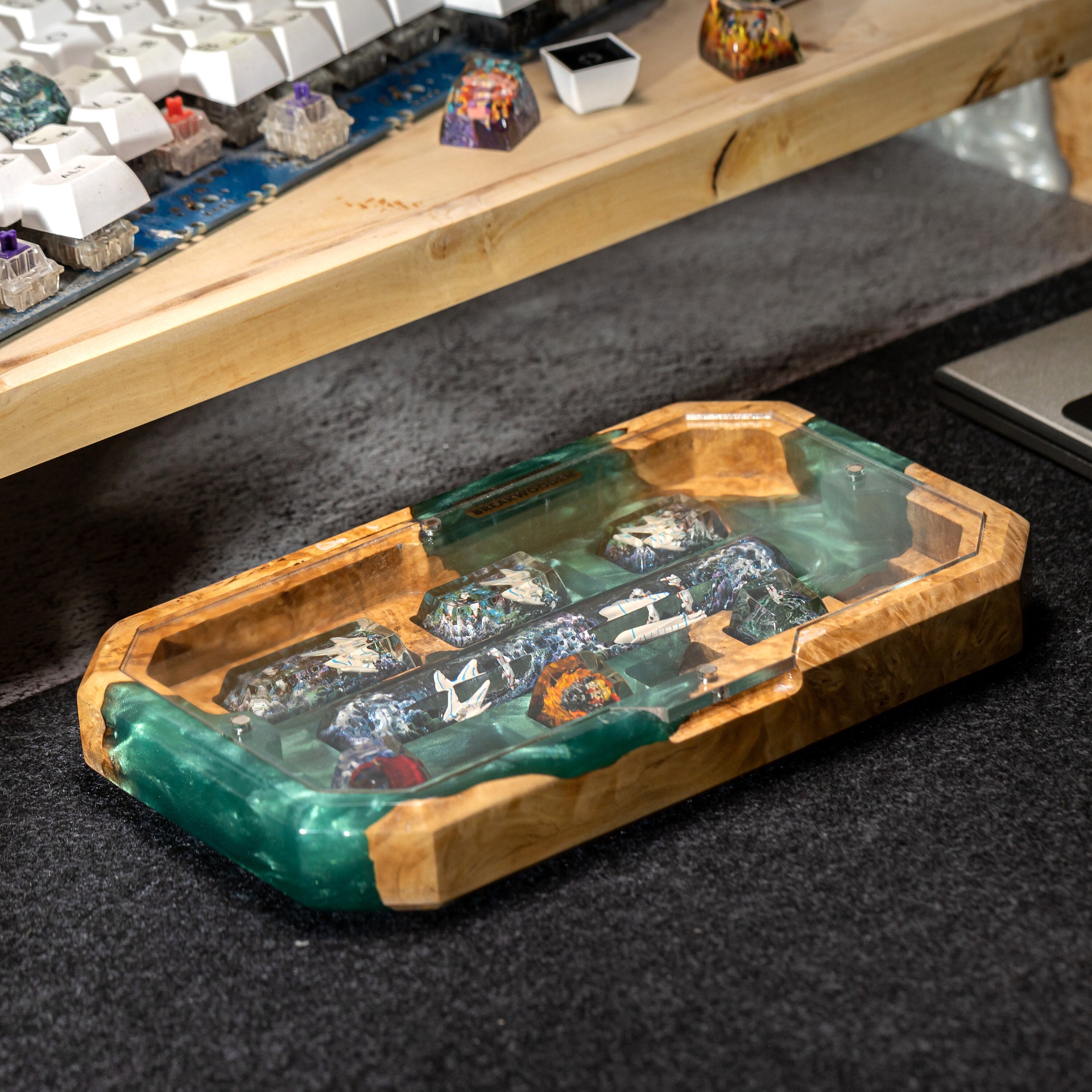 Keycap Case Wood Resin Keycap Storage, Custom Keycap Holder, Artisan Keycap Storage ...