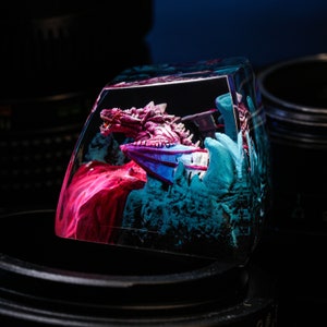 Purple Dragon Custom Keycaps, Artisan Keycap, Artisan Keycaps Anime, Cherry MX Keycaps, Dragon Keycap, Keycap Custom