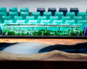 Mystery Forest Spacebar Artisan Keycap, Spacebar Custom Keycaps, Cherry MX Keycaps, Custom Mechanical Keycaps