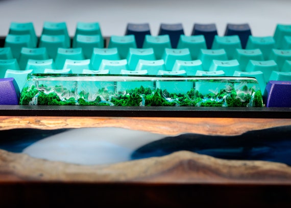 Mystery Forest Spacebar Artisan Keycap, Spacebar Custom Keycaps, Cherry MX Keycaps, Custom Mechanical Keycaps