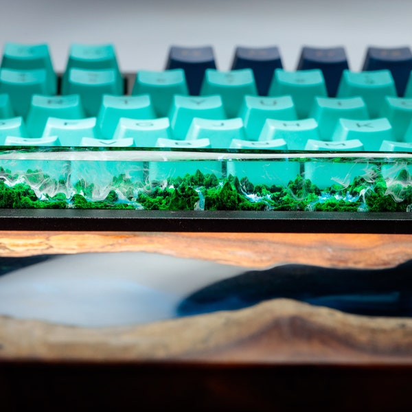 Mystery Forest Spacebar Artisan Keycap, Spacebar Custom Keycaps, Cherry MX Keycaps, Custom Mechanical Keycaps