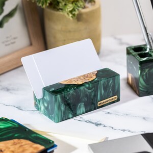 Porta biglietti da visita personalizzato, Porta carte personalizzato per carta d'identità, Porta segnaposto in legno e resina, Regalo per Boss