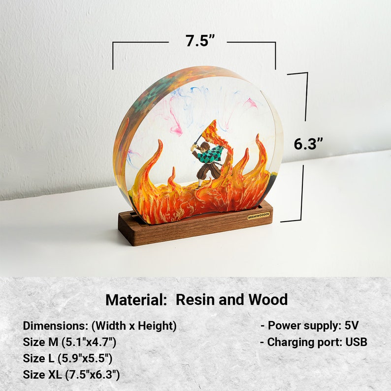 SWORDMAN Resin Lamp, Custom Anime Diorama Night Light, Personalized Diorama Kit Gift For Him, Christmas Gifts for Home Decor image 3