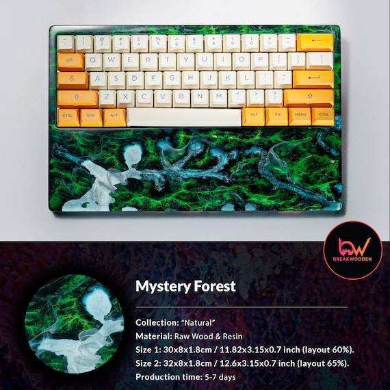 Mystery Forest Artisan Wrist Rest, Resin Keyboard Wrist Rest