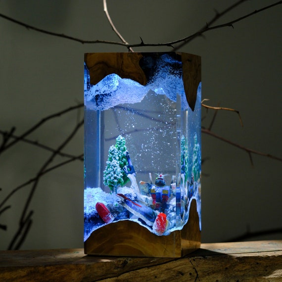 Wood deco lamp glass 2024 with candle inside