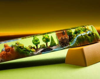 NATURE SPACEBAR Artisan Keycap,  Spacebar Anime Keycaps for Cherry MX Keycaps, Custom Mechanical Keyboard