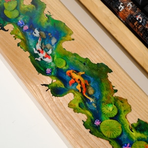 KOI FISH Artisan Wrist Rest, Custom Wooden Resin Wrist Rest, Custom Keyboard Wrist Rest, Handmade Gift
