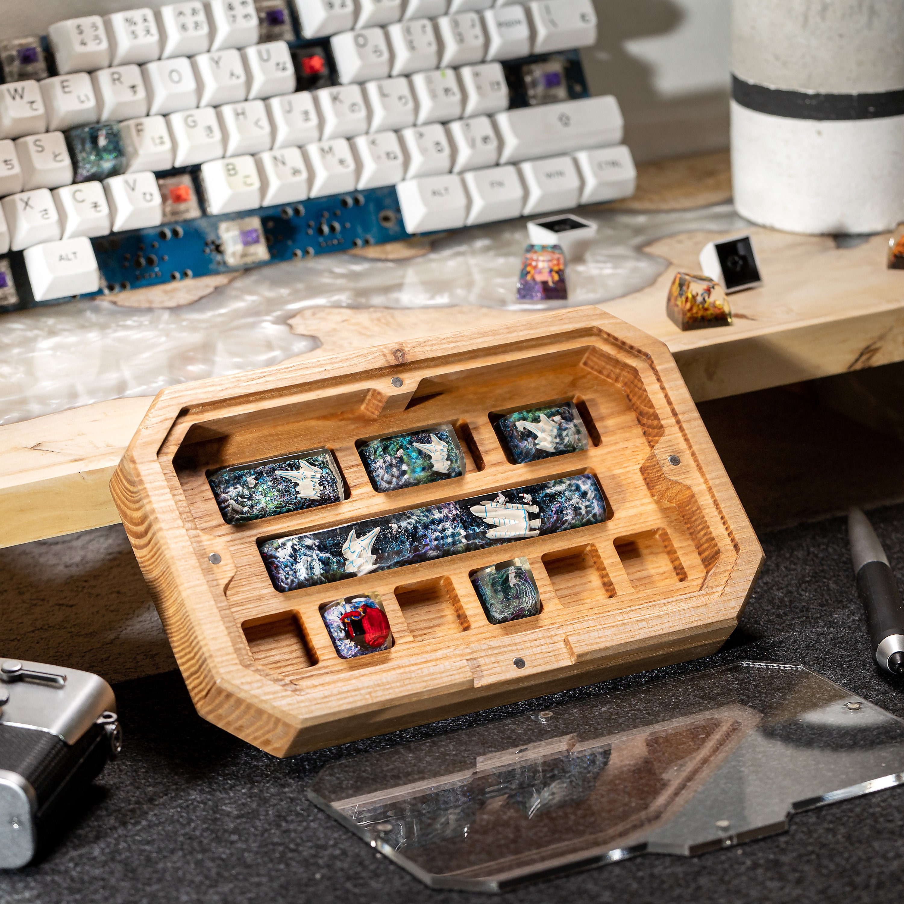 Wooden Keycap Storage, Custom Keycap Holder, Artisan Keycap Storage Box ...