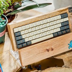 The Solid Basic Wood Case Mechanical Keyboard, Wrist Rest, Keyboard Wrist Rest, Wrist Rest Keyboard, Resin Wrist Rest, Keyboard Case, keycap