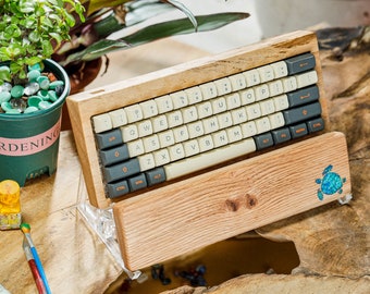 The Solid Basic Wood Case Mechanical Keyboard, Wrist Rest, Keyboard Wrist Rest, Wrist Rest Keyboard, Resin Wrist Rest, Keyboard Case, keycap
