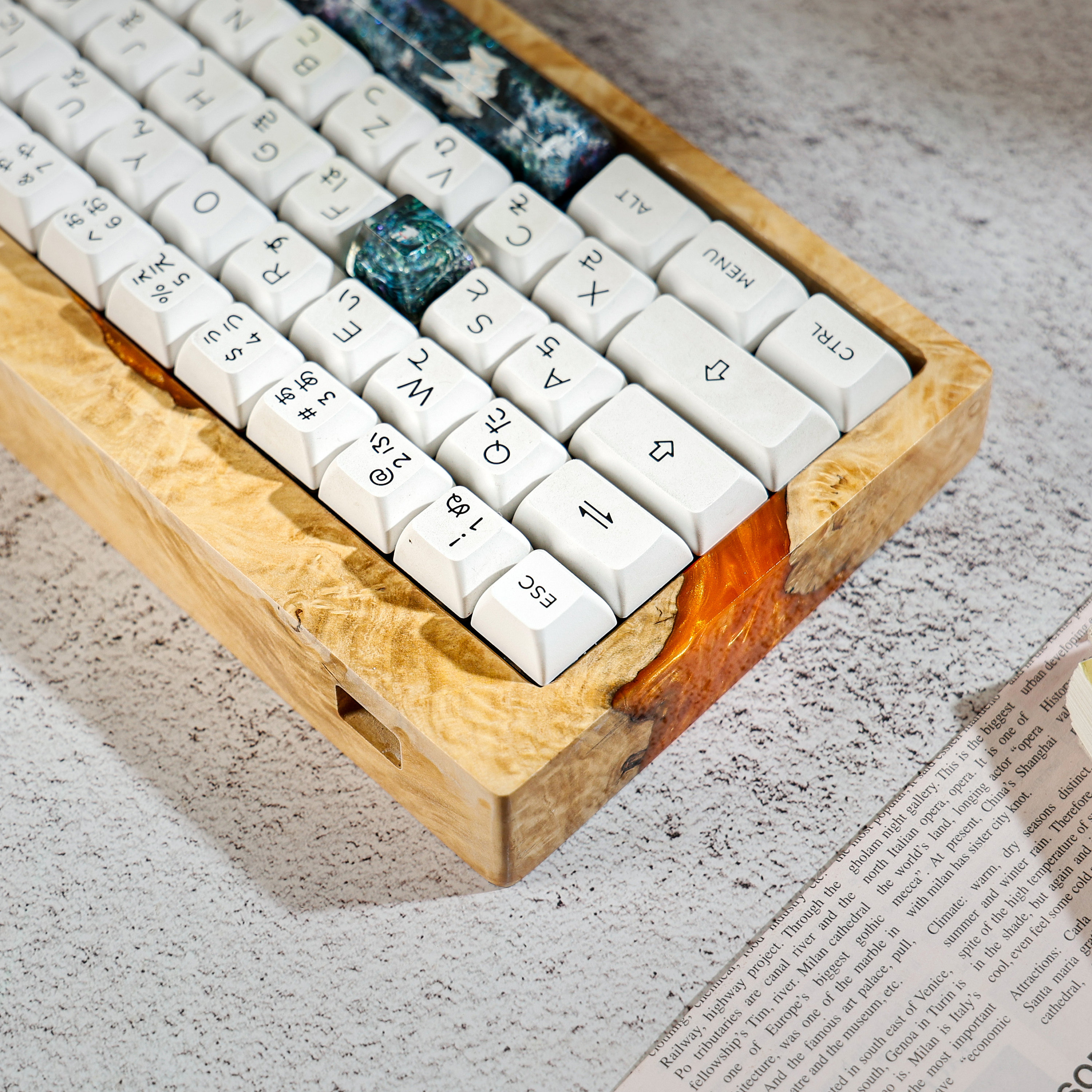 Unique Keyboard Case Wood Resin Mechanical Keyboard Case, Mechanical Keyboard Wrist Rest 2 ...