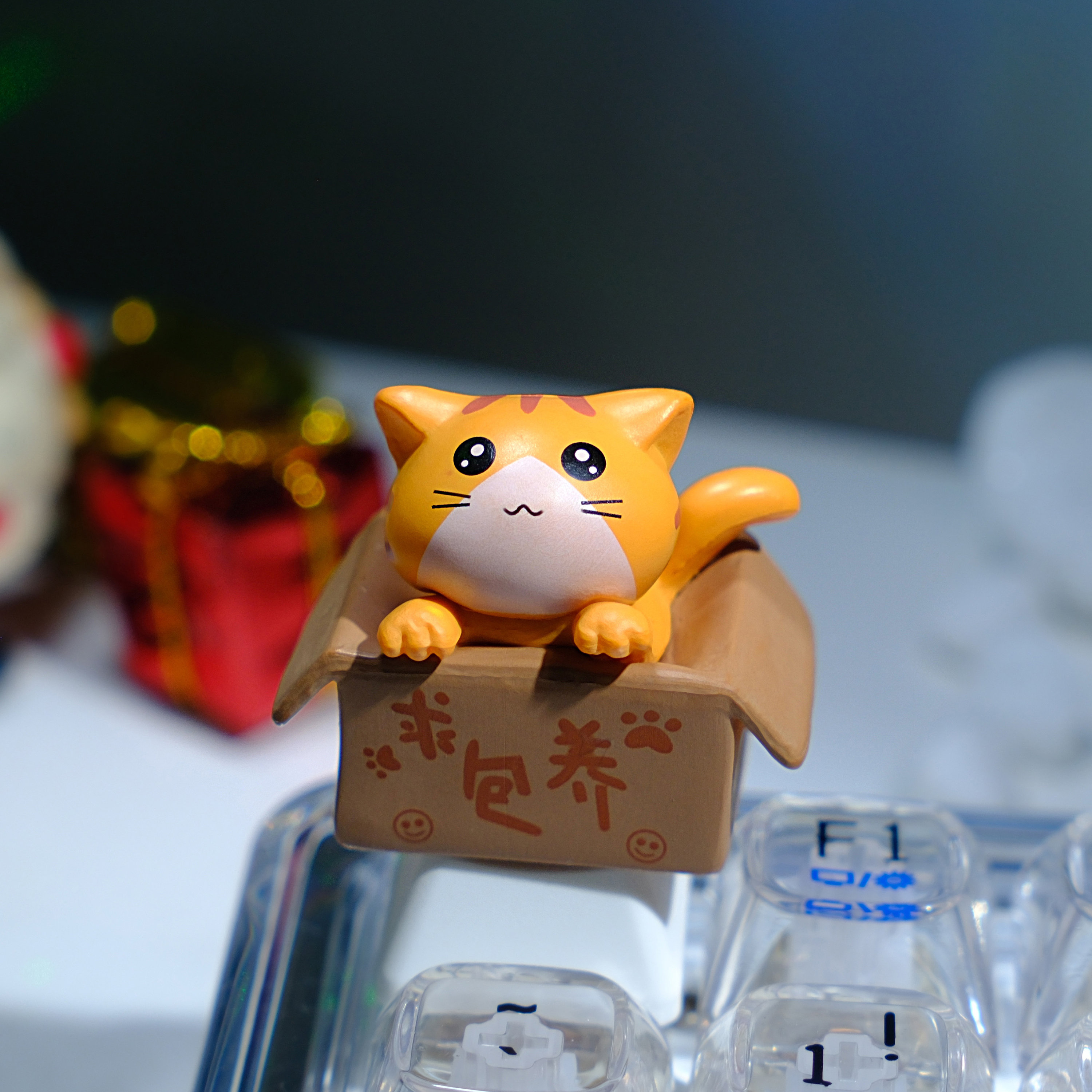 Artisan Keycap, Cat Keycaps, ECS Resin Keycap, Cute Keycaps, Anime Keycap Handmade Keycap, Custom Keycaps for Daughter, Lucky Cat Keycap