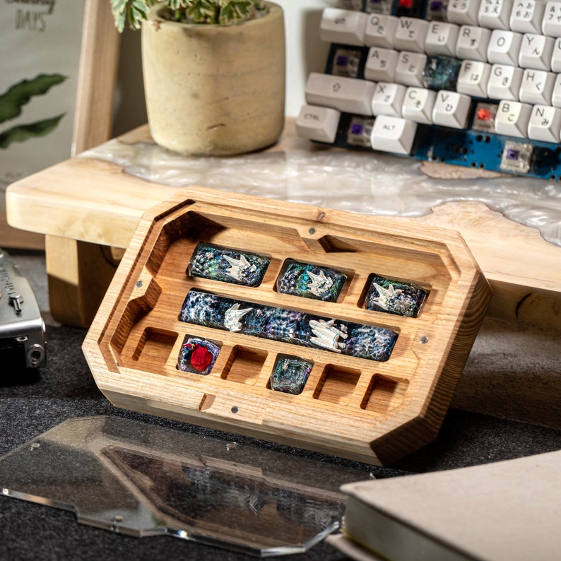 Wooden Pattern Keycaps Wooden Keycap Storage, Custom Keycap Holder, Artisan Keycap Storage Box ...