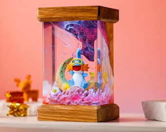 Mudkip  Resin Diorama Lamp, Custom Diorama Kit,  Gifts and Table Lamp for Christmas Decor, Personalized Gift for Her