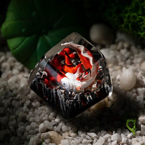 Capuchon de touche artisanal KOI personnalisé, capuchons de touche Esc en résine personnalisés, lot de capuchons de touche pour cadeau personnalisé, capuchons de touche artisanaux faits main pour lui, fête des pères