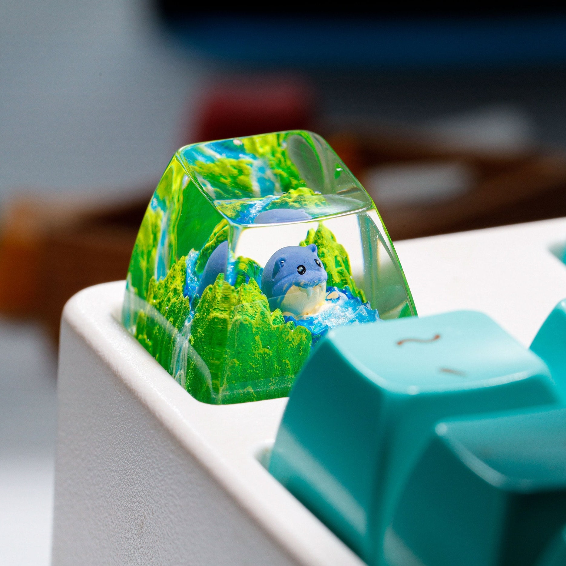 SPHEAL TAMAZARASHI PKM Artisan Keycap, Spacebar Keycap, Keycap Set, Cute Keycap